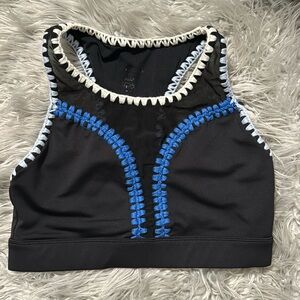 Carbon38 sports bra with crochet details